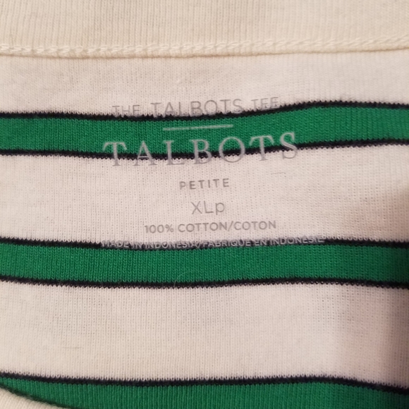 Talbots Scoop Neck Tee - Willow Stripe - NWOT - Picture 4 of 8